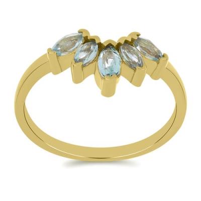 BUY REAL SKY BLUE TOPAZ GEMSTONE CLUSTER RING IN 925 SILVER